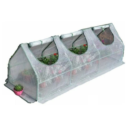 Парник 270х92х93см 22012-Е-270 (пленка армир. с 3-мя окнами + мет труба в пвх d-16мм ) разборный