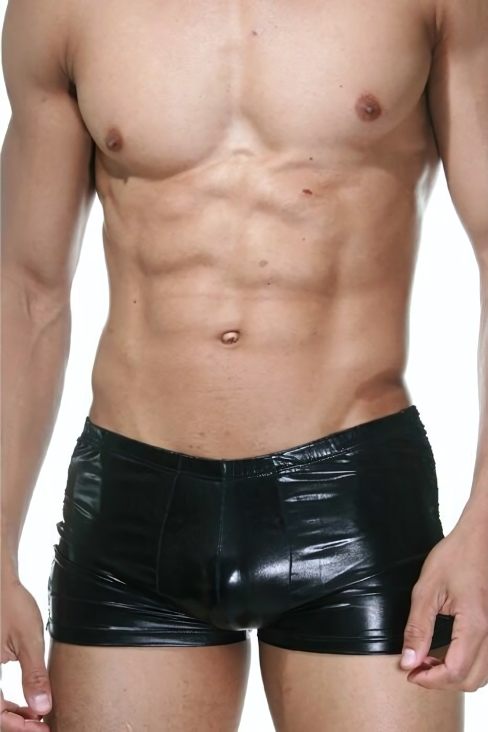 Мужские черные боксеры с кружевными вставками по бокам (Размер: L-XL) (Цвет: черный)