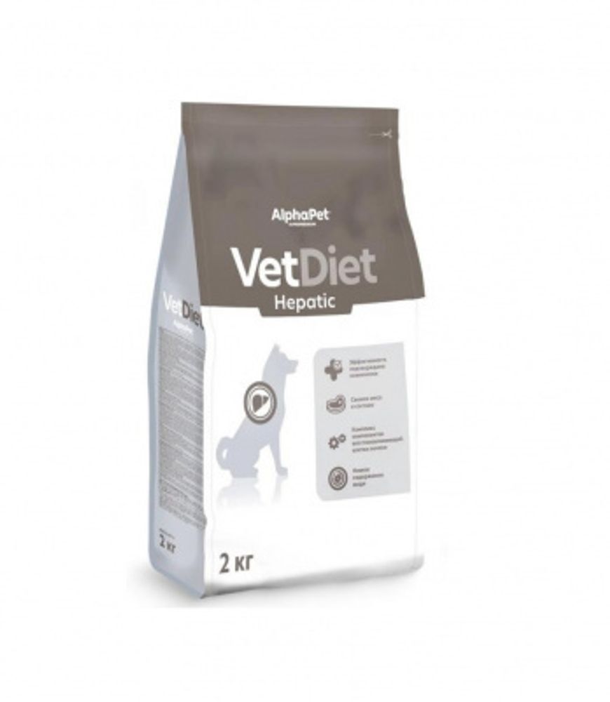 AlphaPet Vet Diet 2кг сухой при заболеваниях печени для собак
