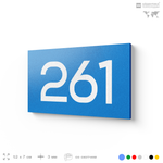 Номер на дверь 261, табличка на дверь для офиса, квартиры, кабинета, аудитории, склада, голубая 120х70 мм, Айдентика Технолоджи