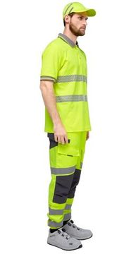 Футболка-поло "Фликер" сигнальная (фл.желтый)