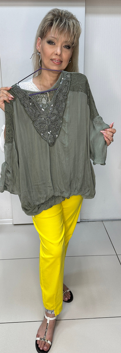 Двойной итальянский блузон с кружевами