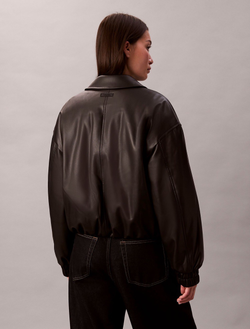 Бомбер Calvin Klein Faux Leather Insulated Black