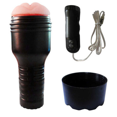 Мастурбатор-вагина в пластиковом футляре с вибрацией Pink Lady (4 режима) (Цвет: черный с телесным)