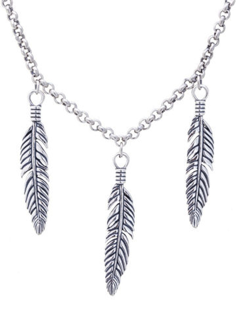 "Плумо" колье в серебряном покрытии из коллекции "Feather" от Jenavi с замком карабин