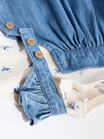 Комбинезон и боди в комплекте для девочки Next Q94-781, Синий, Молочный