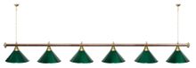 Лампа STARTBILLIARDS 6 пл. (плафоны антик медь,штанга медь,фурнитура золото)
