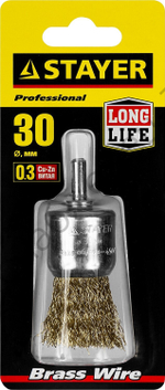 STAYER MAXClean 30 мм, витая латунированная стальная проволока, 0.3 мм, Щетка кистевая (35113-30)