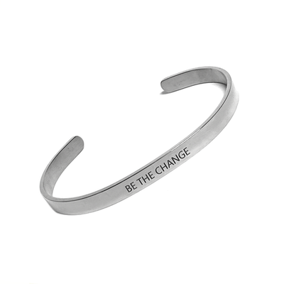 Мотивационный браслет Be the change Silver