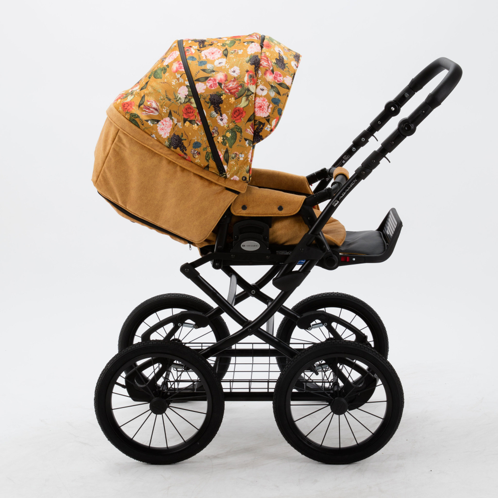 Универсальная детская коляска Adamex Porto Retro Flowers FL-3 (2в1)