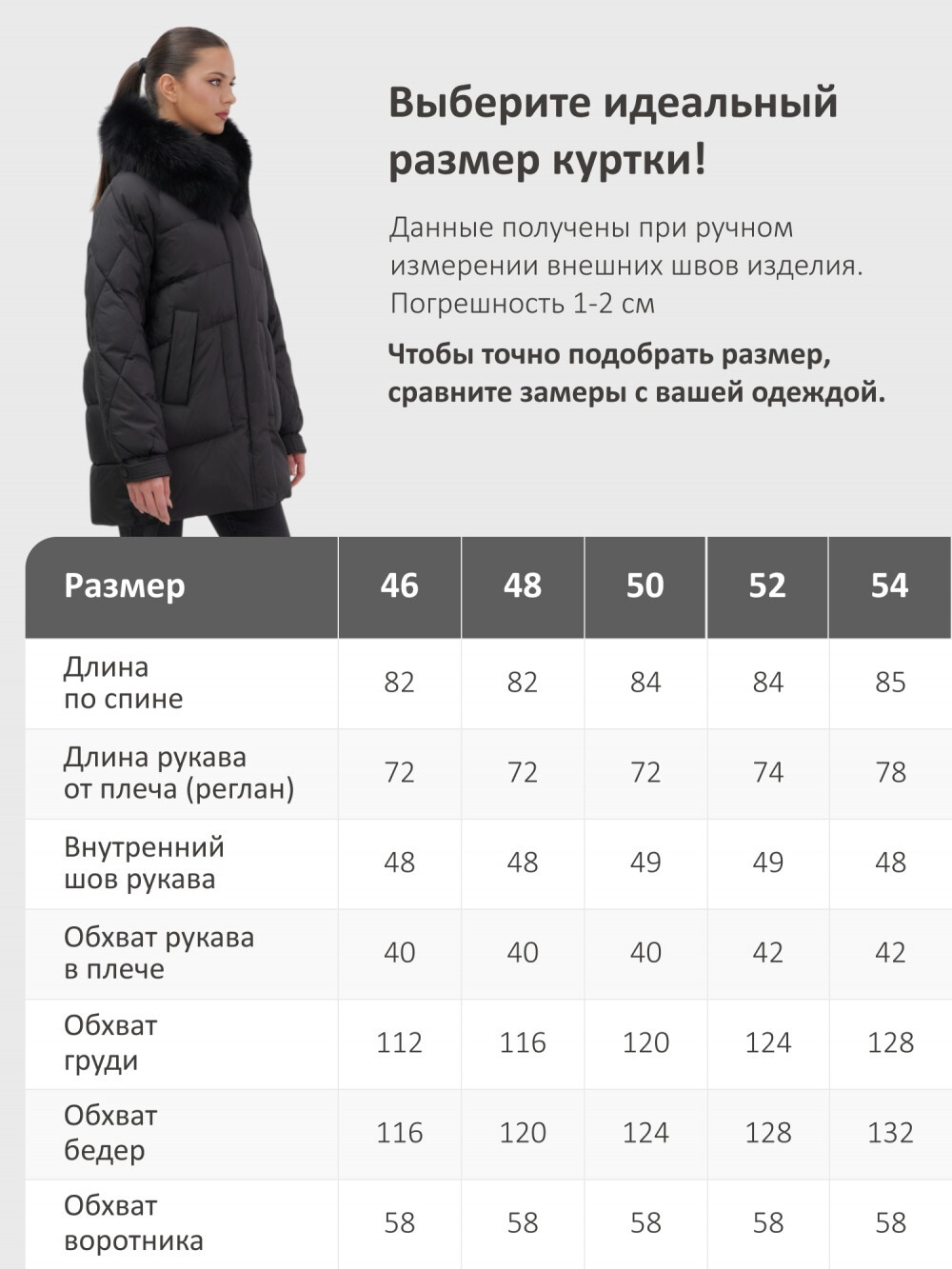 Куртка зимняя женская с мехом и капюшоном тренд черного цвета 7608Ch