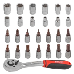 Набор инструментов, головки с трещоткой, набор 27пр., 1/4'' Baum Auto##BaumAuto BM-027-5MSA