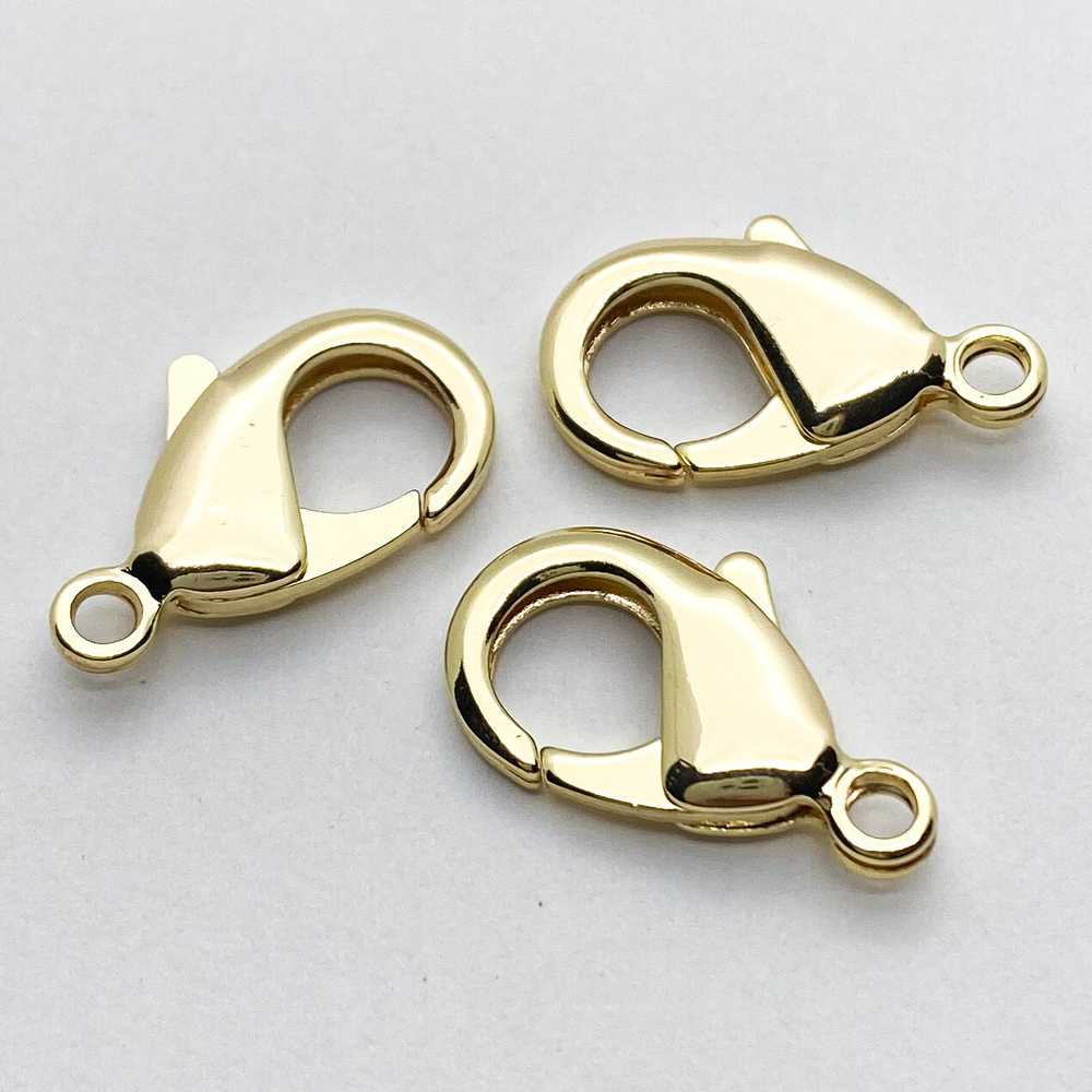 Замок-карабин, цвет золото, размер 18 мм, цена за 1 шт