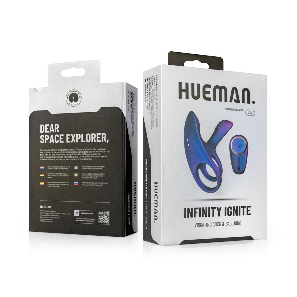 Hueman Infinity Ignite - Эрекционное виброкольцо с клиторальной подушечкой