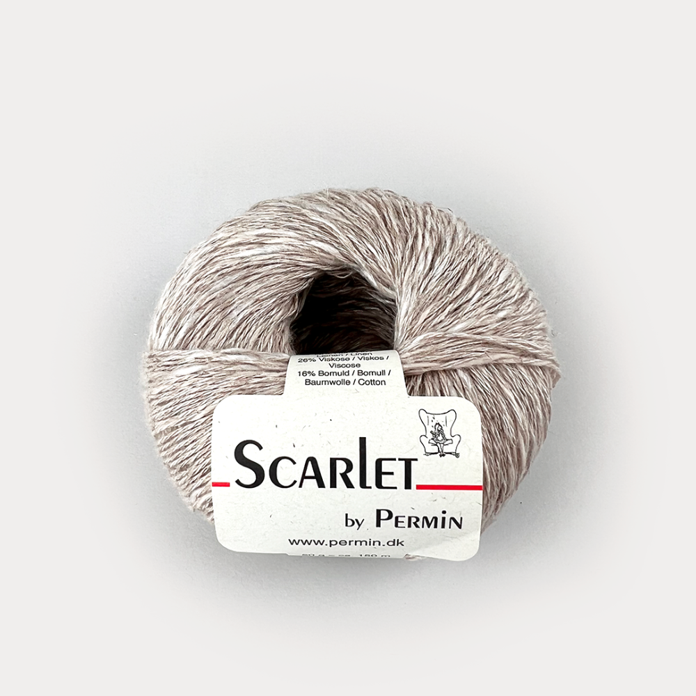 Пряжа для вязания Scarlet 888004, 58% лен, 16% хлопок, 26% вискоза (50г 150м Дания)
