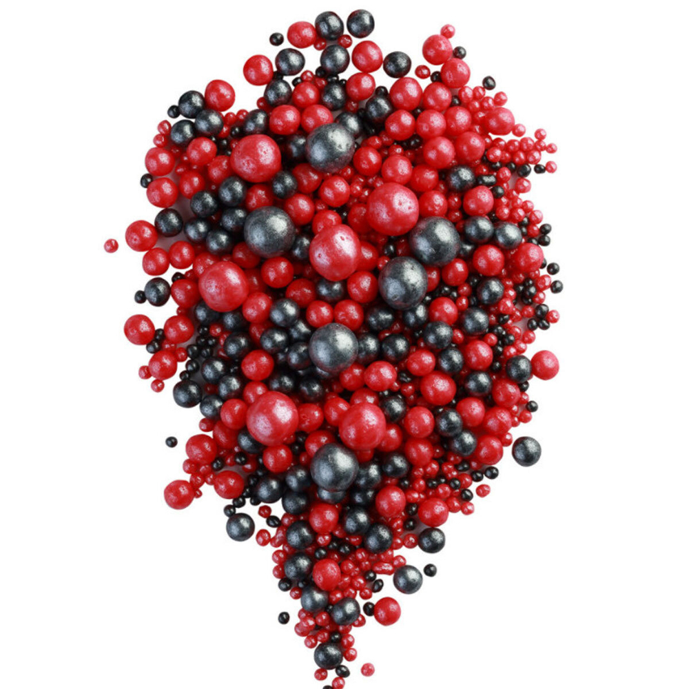 Шарики кранч Черно-красный МИКС 100 гр.