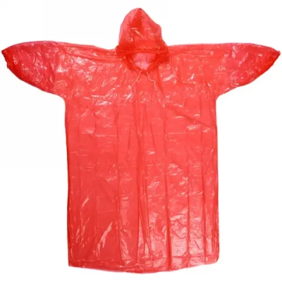 Дождевик 20 Мкрн 115см «Классик» с капюшоном и завязками, красный ДоброСад