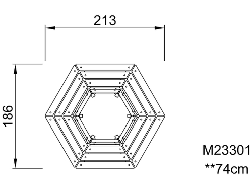 Шестисторонняя скамья, Ø80 см