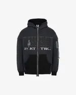 Худи Heartz zip Part-Two:Dark Two-Tone Distressed черное