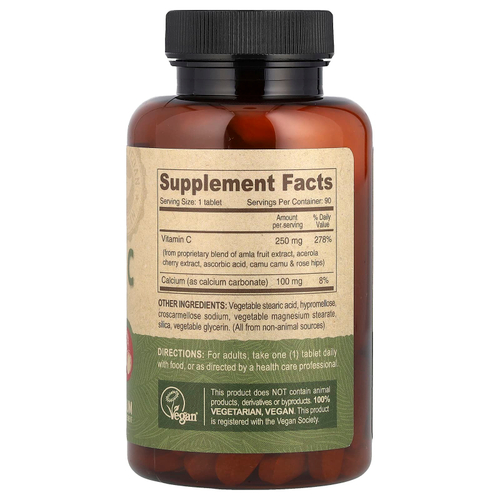 Deva, Веганский витамин C, из нескольких источников, 90 таблеток