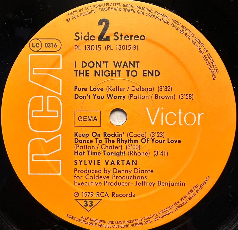 Sylvie Vartan - I Don't Want The Night To End (Германия 1979г.)