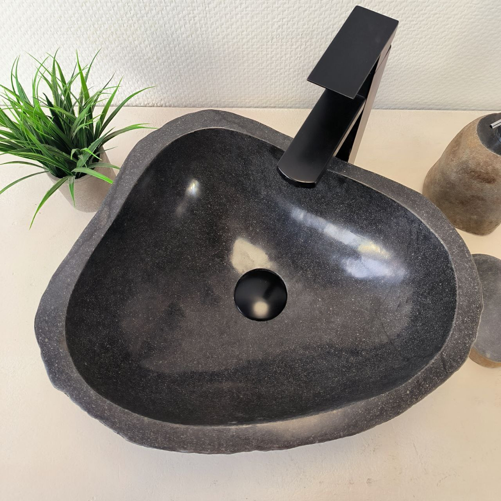 Раковина из речного камня RS-66025 43х37х15 из натурального камня