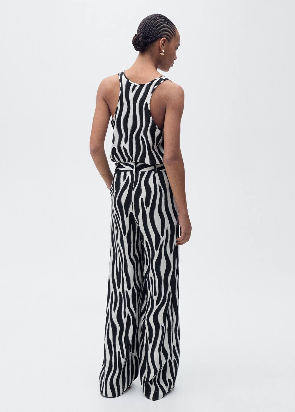 Прямые брюки с принтом зебра