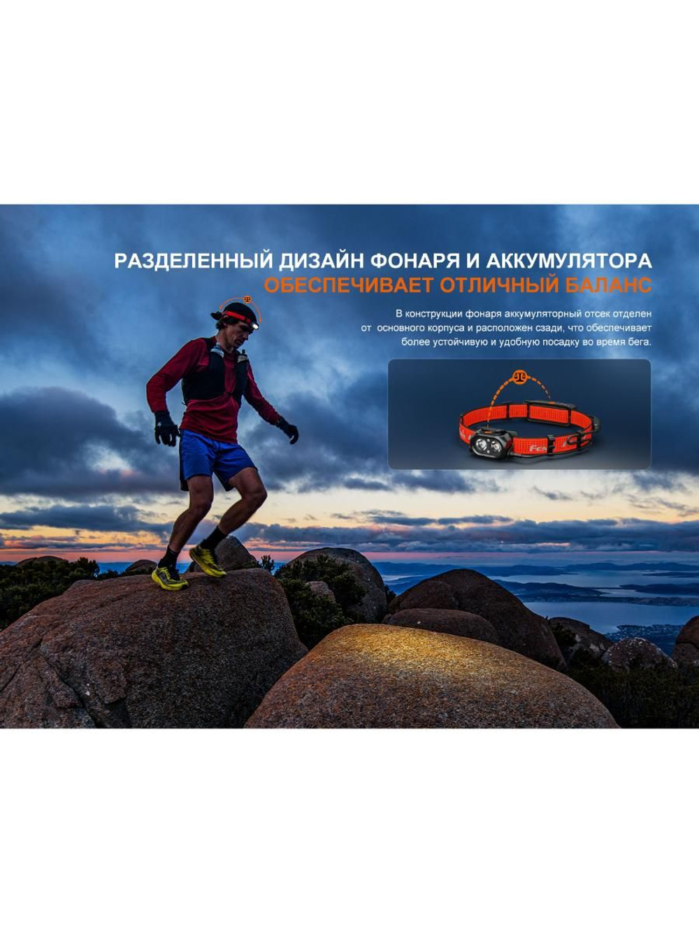 Фонарь Fenix налобный HP12R-T черный 1300 люмен