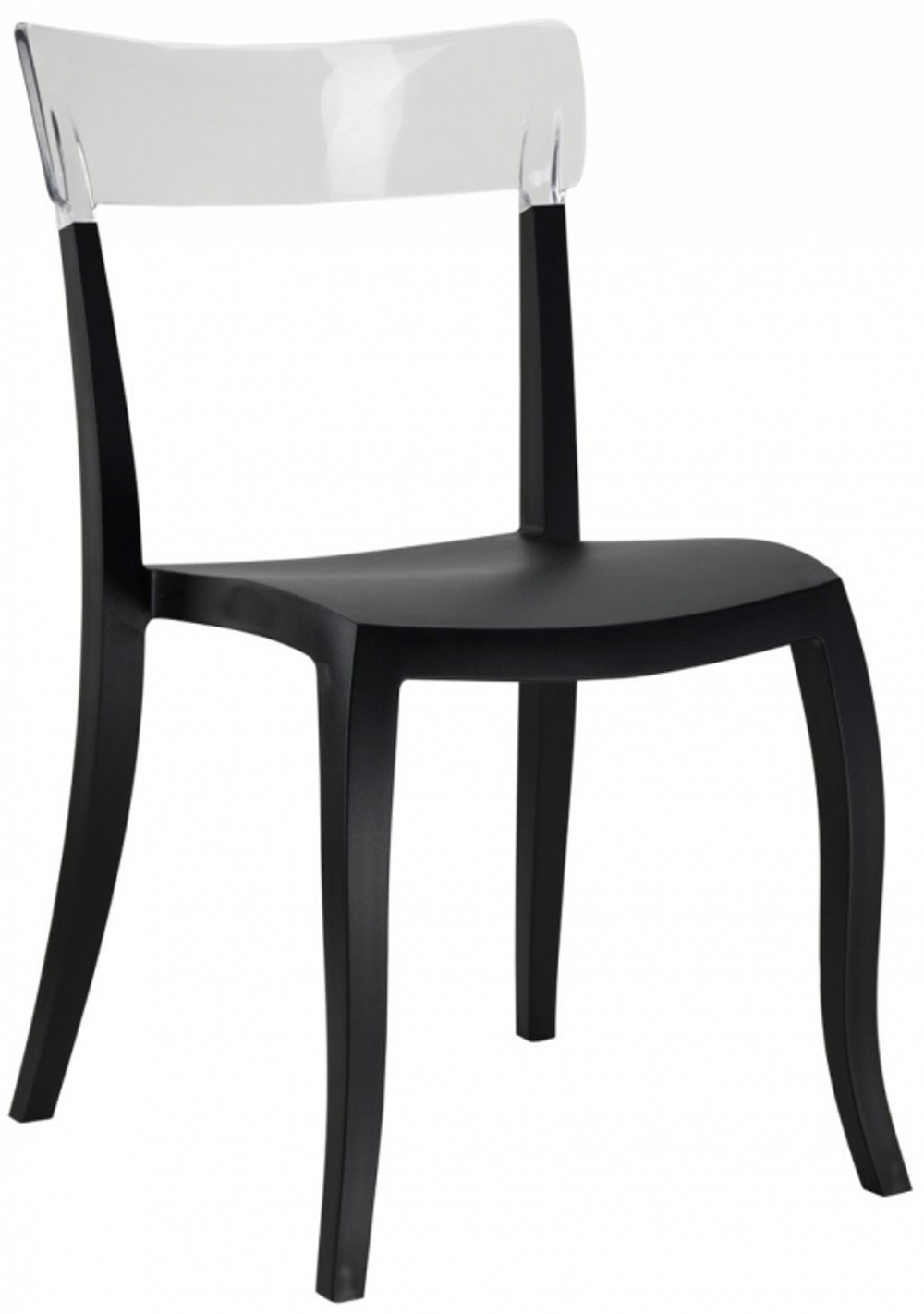 Стул пластиковый Papatya Hera-S, антрацит, прозрачный