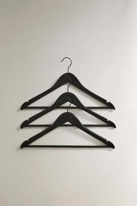 ZARA HOME ЛАКИРОВАННАЯ ВЕШАЛКА (НАБОР ИЗ 3 ШТ.), ЧЕРНЫЙ