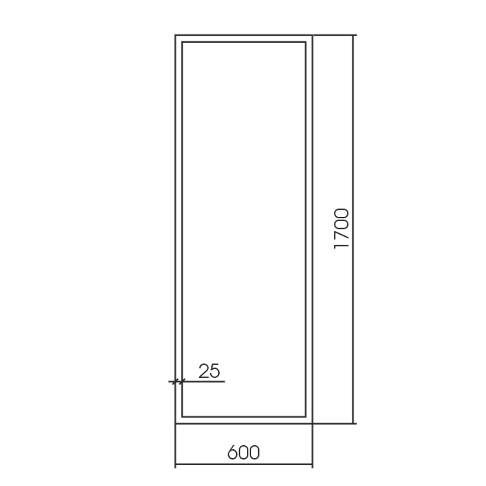 Зеркало AZARIO Опера Блэк 600х1700 напольное, черный (ФР-00002513)