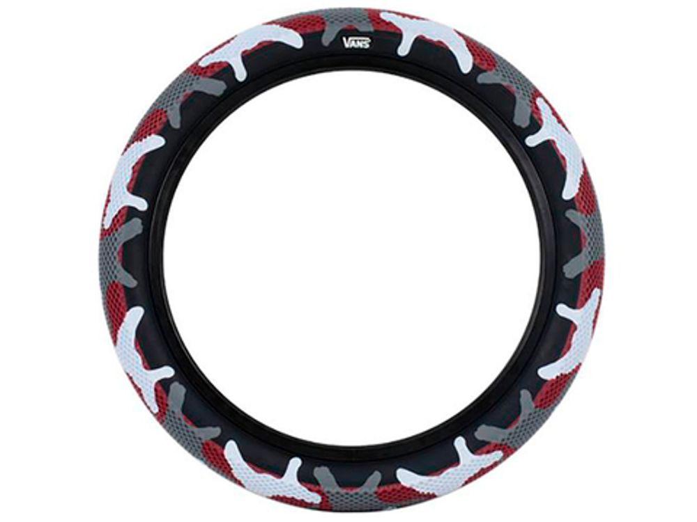 BMX Покрышка Cult 12&quot; X 2.20&quot; Cult x Vans Tire, Red Camo W/Black Sidewall, WB