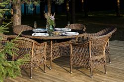 "Эспрессо-150 S" обеденная группа плетеная, цвет коричневый