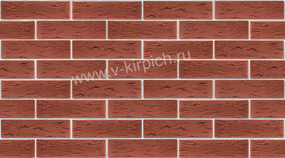 Кирпич лицевой Воротынский одинарный бордо, руст