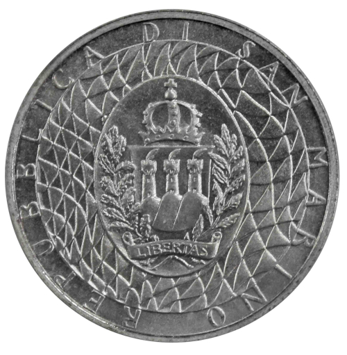 500 лир Чемпионат мира по футболу 1990 года. Сан-Марино. 1990 год Серебро. UNC.