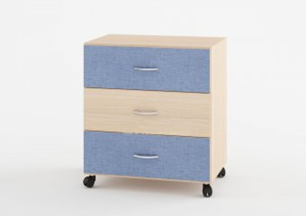 Комод КарИВи Л-01  Дуб Молочный Светло-синий, голубой