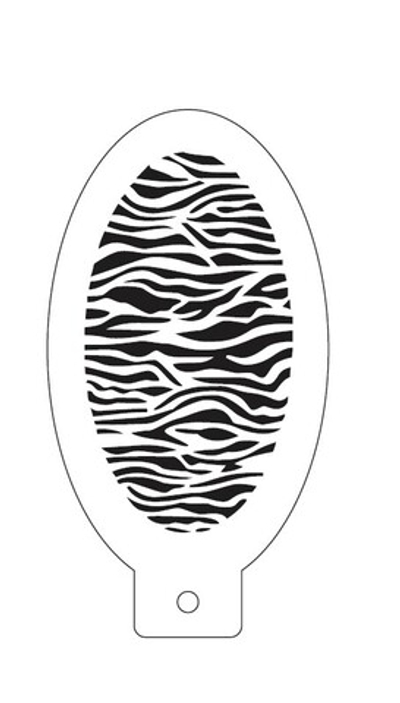 Трафарет для аквагрима овальный "Зебра мини принт"  7 на 13 см