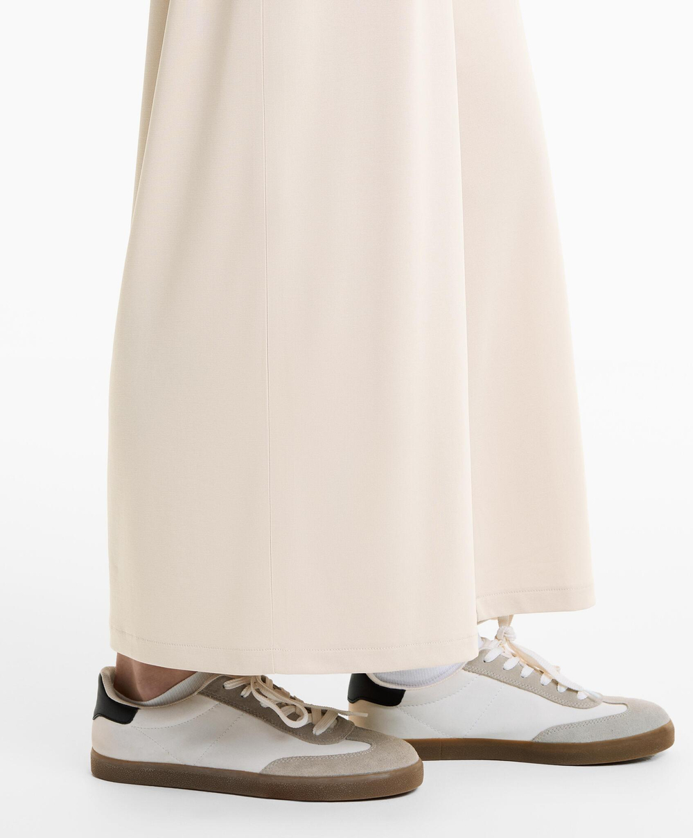 OYSHO Широкие свободные укороченные брюки из мягкого модала, светло-бежевый