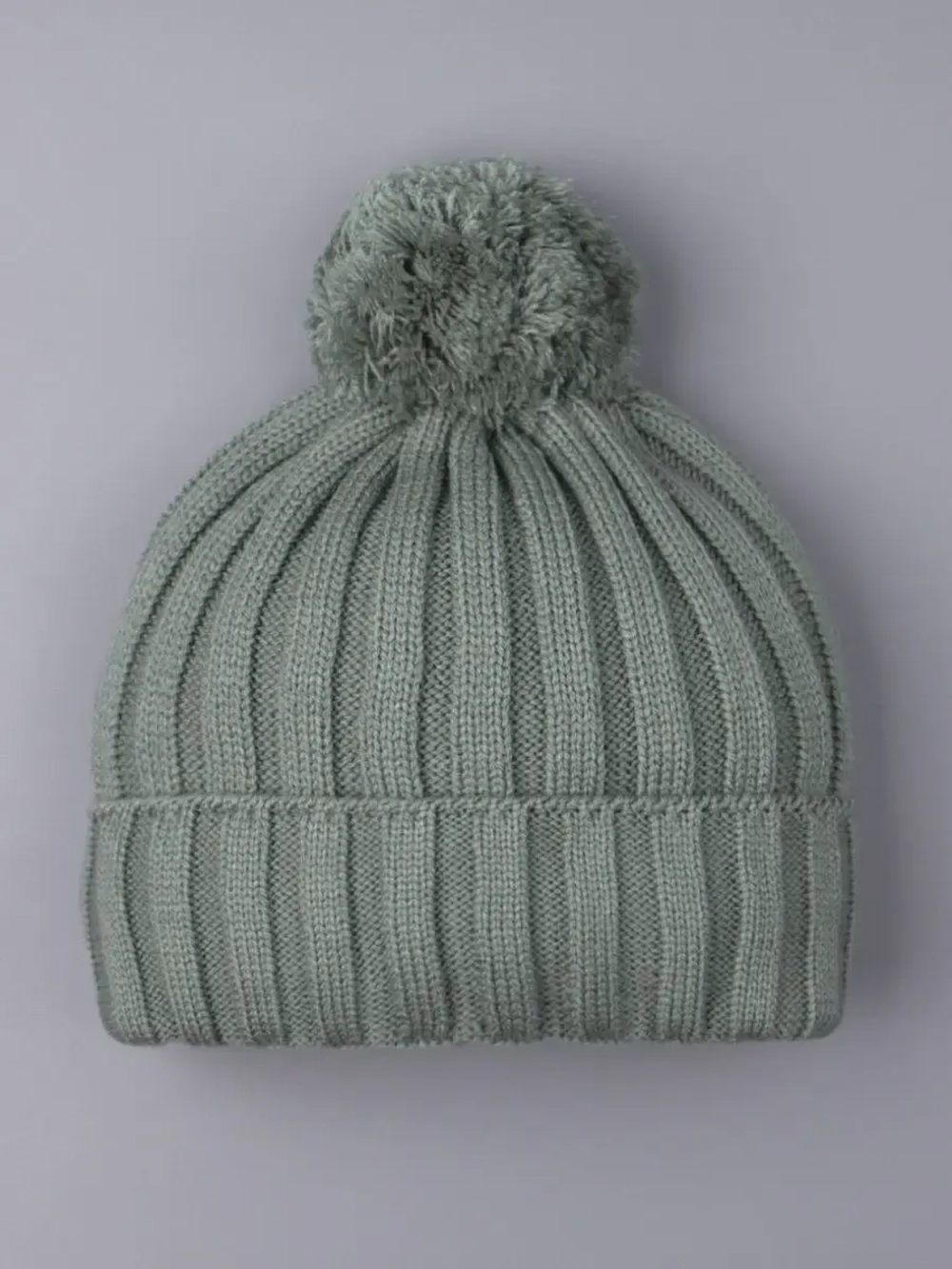 Шапка детская вязаная осенняя с помпоном