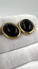 Серьги с чёрными вставками Trifari