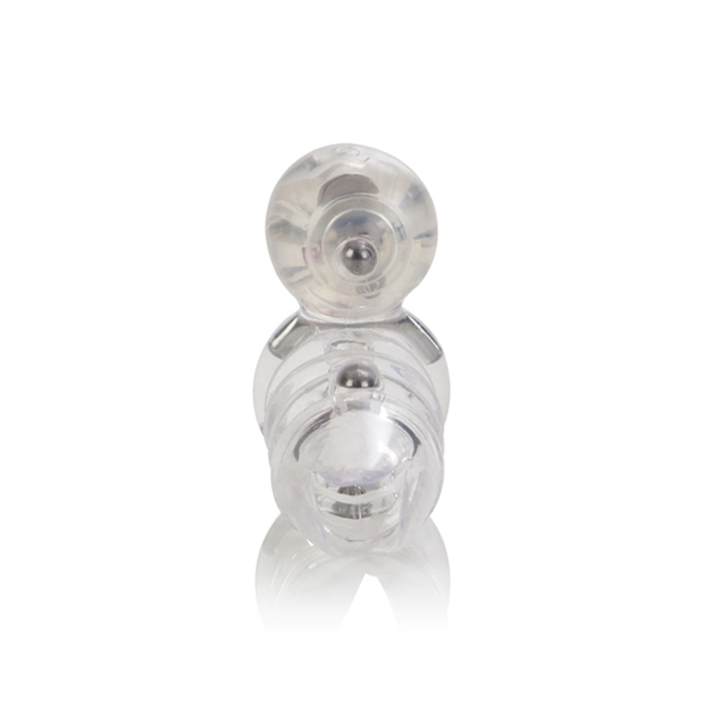 Вибронасадка с клиторальным стимулятором Vibrating Support Plus Instant Activation (Цвет: прозрачный)