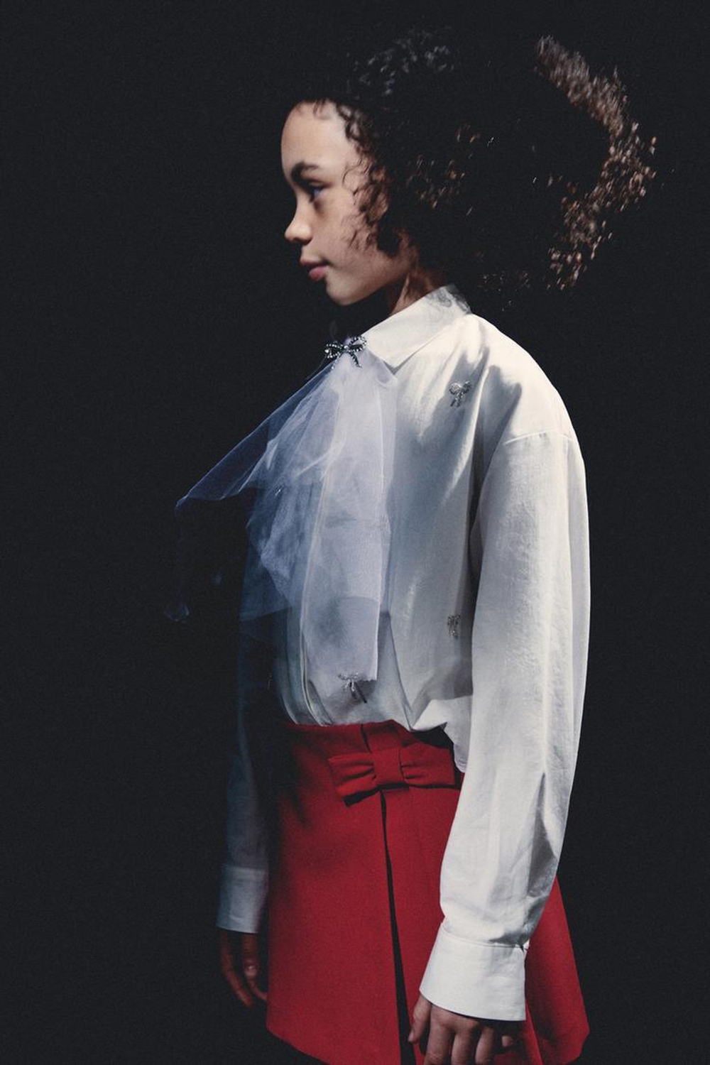 ZARA ЮБКА-ШОРТЫ С БАНТОМ, КРАСНЫЙ