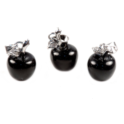 Кулон "Яблочко" агат черный асс.