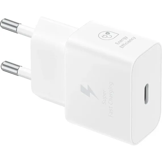 Зарядный блок Samsung Type-C 25W белого цвета