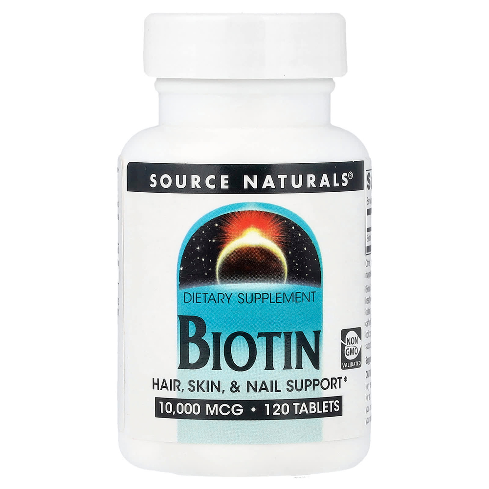 Source Naturals, Биотин, 10000 мкг, 120 таблеток