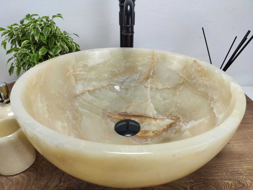 Раковина из оникса Bowl Yellow Premium BO-60910 45*45*17