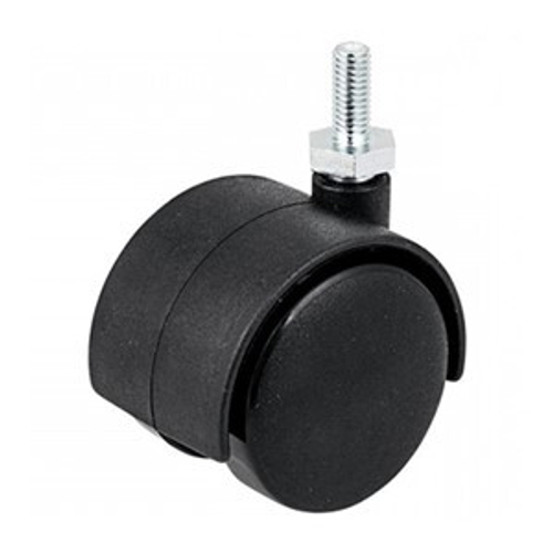 Колесо 40мм, болт М10, черный пластик