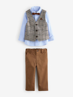 Комплект из четырех предметов для мальчика Next 633-724, Коричневый, Голубой