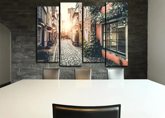 Модульная картина "Улица старого города"