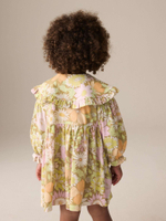 Платье с воротником для девочки Next E54-821, Хаки, Розовый